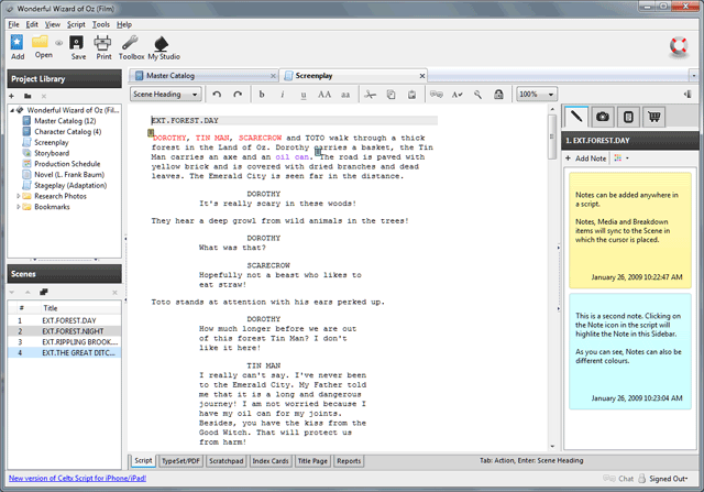 Celtx Script Writing Download Mac